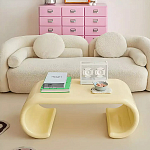 Дизайнерский журнальный стол жёлтый округлой формы Bonyn варинант исполнения - 2 | Loft Concept в Воронеже