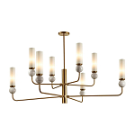 Люстра на штанге с 8-ю цилиндрическими матовыми плафонами и шарами из камня Orb Essence варинант исполнения - 1 | Loft Concept в Воронеже