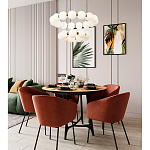 Многоярусная кольцевая люстра с плафонами шары Rings Suspension Light Chandelier варинант исполнения - 3 | Loft Concept в Воронеже