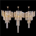 Люстра большая из золотистых металлических цепочек Atlantis Chain варинант исполнения - 1 | Loft Concept в Воронеже