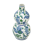 Ваза фигурная с сине-зелеными узорами распустившихся цветов Blossoming Spring варинант исполнения - 2 | Loft Concept в Воронеже