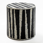 Приставной круглый столик с инкрустацией Black and White Geometry Stool варинант исполнения - 1 | Loft Concept в Воронеже