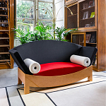 Дизайнерский диван с двумя подушками-валиками Poltronova Mitzi Sofa варинант исполнения - 7 | Loft Concept в Воронеже