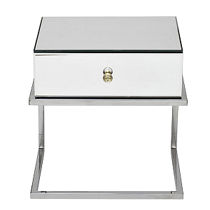 Тумбочка зеркальная с ящиком Mirror Chrome Cabinet