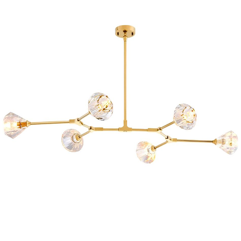 Люстра Chandelier Salasco Gold Золотой Прозрачный (Transparent) в Воронеже | Loft Concept 