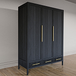 Большой Шкаф Primo Черный дуб с 3 дверьми и 3 выдвижными ящиками варинант исполнения - 4 | Loft Concept в Воронеже