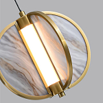 Подвесной светильник с круглым плафоном из искусственного алебастра в бронзовой оправе Marbella варинант исполнения - 5 | Loft Concept в Воронеже