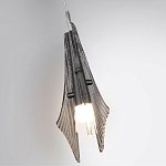 Подвесной светильник с черной металлической основой и рельефным плафоном Glass Pod варинант исполнения - 6 | Loft Concept в Воронеже