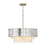 Люстра круглая с подвесками из текстурированного стекла молочного цвета Hinkley варинант исполнения - 2 | Loft Concept в Воронеже