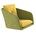 Стул с мягкой обивкой из велюра и подъемно-поворотным механизмом на колесиках Mason Green and Yellow варинант исполнения - 2 | Loft Concept в Воронеже