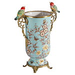 Ваза с двумя птичками из фарфора с бронзовыми элементами Garden of Eden варинант исполнения - 2 | Loft Concept в Воронеже