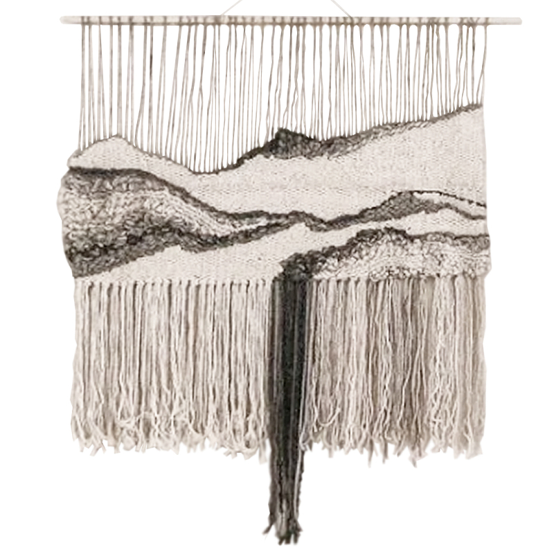 Панно Современный Гобелен ручная работа Туманное Утро Белый Бежевый в Воронеже | Loft Concept 