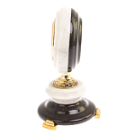 Часы настольные бронзовые из натуральных камней Мрамор и Змеевик Stone Clock варинант исполнения - 3 | Loft Concept в Воронеже