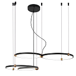 Люстра подвесная светодиодная с 4-мя кольцами черный металл Ring Horizontal варинант исполнения - 2 | Loft Concept в Воронеже