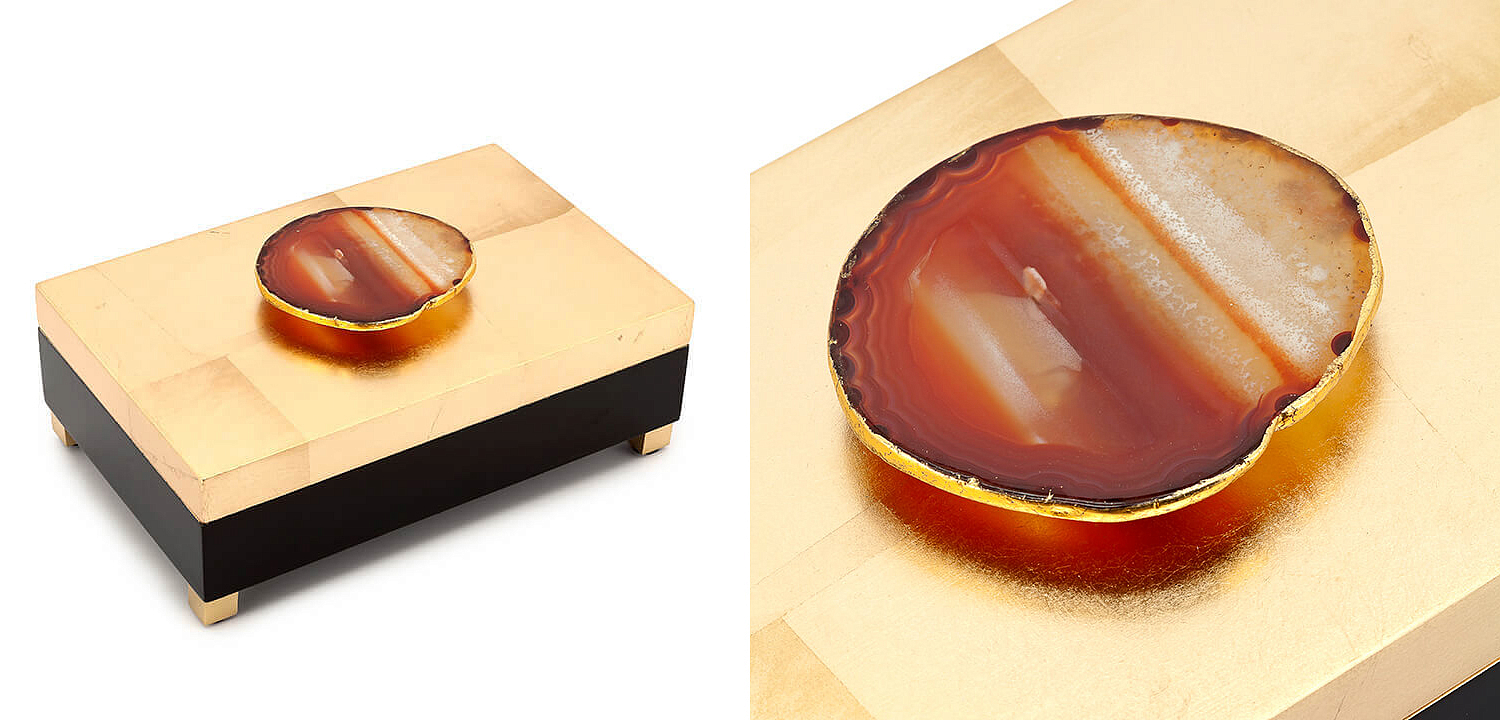 Шкатулка BOX KRIZIA gold with agate Шкатулка BOX KRIZIA gold with agate - Loft-Concept в Воронеже