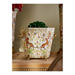 Кашпо с растительным и животным орнаментом на бронзовых ножках Turquoise Blooming Garden варинант исполнения - 4 | Loft Concept в Воронеже