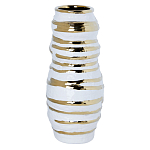 Ваза белая с рельефной поверхностью и золотыми полосами Vase Beehive варинант исполнения - 2 | Loft Concept в Воронеже
