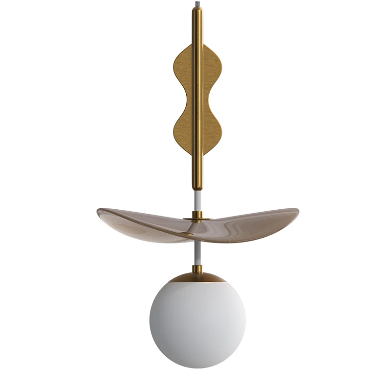 Подвес Bloomy 2 Бежевый Белый Латунь в Воронеже | Loft Concept 