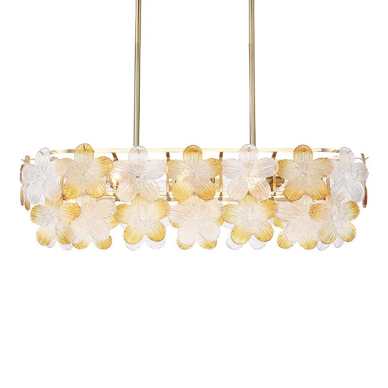Люстра овальная с цветочными мотивами Light Floral Glow Прозрачный Янтарный Золотой в Воронеже | Loft Concept 