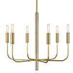 Люстра с 6-ю лампами на тонких изогнутых рожках в современном стиле Feiss варинант исполнения - 1 | Loft Concept в Воронеже