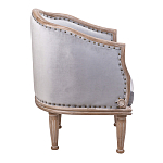 Кресло низкое с мягкой обивкой из велюра на 4-х деревянных ножках Emile Armchair grey варинант исполнения - 2 | Loft Concept в Воронеже