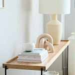 Консоль деревянной столешницей и полкой Wooden Table Top and Shelf варинант исполнения - 4 | Loft Concept в Воронеже