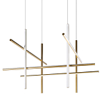 Люстра с 8-ю пересекающимися цилиндрическими плафонами на тонких тросах Trumpet tube варинант исполнения - 1 | Loft Concept в Воронеже