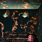 Обои с вышивкой ручной работы Plume Original colourway on velvet варинант исполнения - 2 | Loft Concept в Воронеже