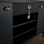 Комод-буфет Elsa Dreams Black с открытыми полками   варинант исполнения - 4 | Loft Concept в Воронеже