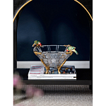 Чаша из прозрачного стекла на бронзовых ножках с фигурками попугаев Eden Garden варинант исполнения - 2 | Loft Concept в Воронеже