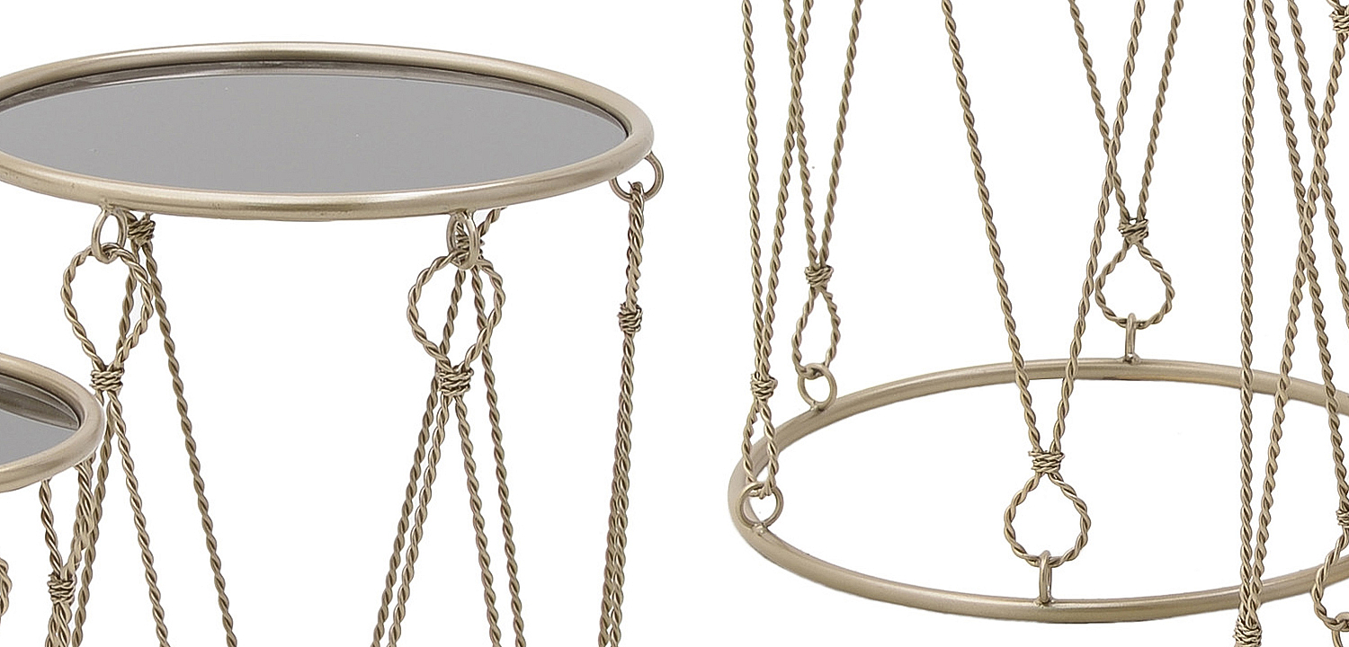 Комплект из 3-х приставных столов Metal Rope Side Tables Комплект из 3-х приставных столов Metal Rope Side Tables - Loft-Concept в Воронеже
