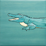 Плитка с узором Крокодил байдарочник варинант исполнения - 3 | Loft Concept в Воронеже