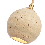 Подвесной светильник с шарообразным плафоном из травертина Shaw Marble Lighting варинант исполнения - 3 | Loft Concept в Воронеже