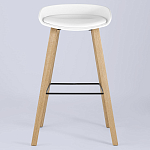 Барный стул на ножках из натурального дерева Boras White варинант исполнения - 3 | Loft Concept в Воронеже