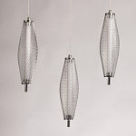 Люстра круглая каскадня с 5-ю плафонами из металлической сетки Mesh Lampshade Lighting варинант исполнения - 6 | Loft Concept в Воронеже