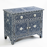 Комод инкрустация костью ORIENTAL Indian синий орнамент варинант исполнения - 3 | Loft Concept в Воронеже