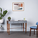 Стол письменный из массива бука с 2-мя ящиками серый Wenge Light варинант исполнения - 5 | Loft Concept в Воронеже