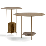 Дизайнерский круглый кофейный стол из металла с мраморным декором PANNA COTTA Coffee Table варинант исполнения - 5 | Loft Concept в Воронеже