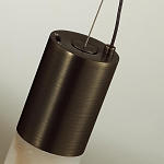 Подвесной светильник цилиндрической формы с плафоном из алебастра и металлическими торцами Темная Латунь 60 см Cryptocrystalline Stone варинант исполнения - 5 | Loft Concept в Воронеже