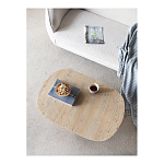 Столик кофейный кремового цвета с овальной столешницей и круглым основанием Cream Dalmen Table варинант исполнения - 5 | Loft Concept в Воронеже