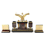 Настольный письменный набор из яшмы и долерита с декором Двуглавый орел Manager Organizer варинант исполнения - 3 | Loft Concept в Воронеже