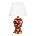 Настольная лампа бордовая с изображением птиц Slip Away варинант исполнения - 1 | Loft Concept в Воронеже