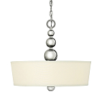 Люстра подвесная с белым тканевым цилиндрическим абажуром и декоративными шарами Hinkley варинант исполнения - 1 | Loft Concept в Воронеже