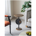 Столик приставной с абстрактным основанием и акцентом в виде золотистого диска Heavenly Space варинант исполнения - 9 | Loft Concept в Воронеже