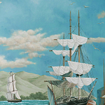 Обои ручная роспись Nantucket Crossing Brandt colourway on scenic paper варинант исполнения - 4 | Loft Concept в Воронеже