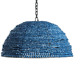 Люстра с плафоном в виде купола синяя Wooden Beads Chandelier Blue варинант исполнения - 1 | Loft Concept в Воронеже