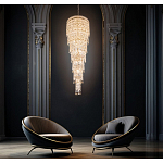 Люстра многоярусная каскадная с хрустальными подвесками Roul Crystal Light варинант исполнения - 8 | Loft Concept в Воронеже