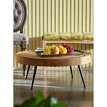 Журнальный столик с круглой фактурной столешницей из натурального дерева Vortex варинант исполнения - 4 | Loft Concept в Воронеже