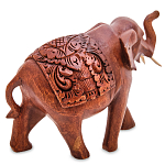 Статуэтка из дерева суар в виде слона в традиционном облачении Elephant in blanket варинант исполнения - 2 | Loft Concept в Воронеже