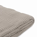 Плед из хлопка рельефной вязки бежево-серого цвета Waffle Comfort варинант исполнения - 2 | Loft Concept в Воронеже